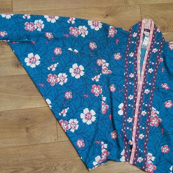 Free People Ocean Combo Floral print Kona Kimono Cardigan Top - Picture 4 of 9